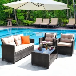 Tangkula 8pcs Outdoor Rattan Sectional Sofa Set W/Cushion Armrest Patio -Tangkula GUEST e0f89e38 4d68 4485 b886 3d8ed0d9a0e3