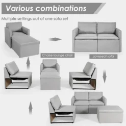 Tangkula Convertible L-shaped Sectional Sofa Couch Chaise W/ Ottoman Cushions -Tangkula GUEST e11a5b47 0fcb 4b65 90af cd79f165889f