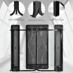 Tangkula Outdoor Picnic Table Bench Set Patio Camping Table W/Steel Frame & Wood Texture Tabletop For Garden -Tangkula GUEST e14c40a3 8201 4a47 8699 7fed6944397b