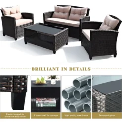 Tangkula 8pcs Outdoor Rattan Sectional Sofa Set W/Cushion Armrest Patio -Tangkula GUEST e1aba971 fc65 4c5e b767 6af7a619114d