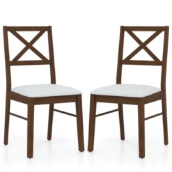 Tangkula Dining Chairs Set Of 4 Upholstered Kitchen Side Chairs W/ Rubber Wood Frame -Tangkula GUEST e1b0b8c0 0851 4fd3 9d99 2677f78f96b0