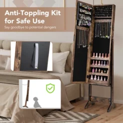 Tangkula Jewelry Mirrored Cabinet Armoire Organizer Storage Box W/ Stand Christmas Gift -Tangkula GUEST e1fb1dca e38b 4de5 9f39 ab0c3610762b