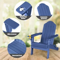 Tangkula 2 PCS Patio Folding Adirondack Chair Side Table Cup Holder HDPE Navy 9 Tangkula 2 PCS Patio Folding Adirondack Chair Side Table Cup Holder HDPE Navy -Tangkula GUEST e25ce12f 057d 4d31 b136 c6bad585b16d