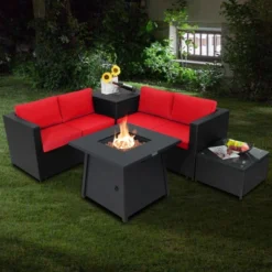 Tangkula 5-Piece Outdoor Patio Furniture Set With 50,000 BTU Propane Fire Pit Table Patio Conversation Set W/ Cushions, Storage Box, Coffee Table 24 Tangkula 5-Piece Outdoor Patio Furniture Set With 50,000 BTU Propane Fire Pit Table Patio Conversation Set W/ Cushions, Storage Box, Coffee Table -Tangkula GUEST e38f550c 06ee 4379 b320 4c1df244474e