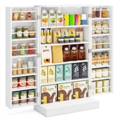Tangkula 41" Tall Pantry Cabinet Kitchen Storage Cabinet W/ Doors & Adjustable Shelves -Tangkula GUEST e46e2a34 057e 47f4 8e0b 05ae309e3ae4