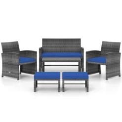 Tangkula Set Of 6 Patio Furniture Outdoor Sectional Conversation PE Rattan Sofa Set -Tangkula GUEST e56a19bf 3e55 4732 ad85 b845957e0a6c