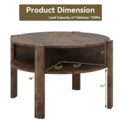 Tangkula Round Coffee Table With 4 Side Compartments 2-Tier Circle Coffee Table 15 Tangkula Round Coffee Table With 4 Side Compartments 2-Tier Circle Coffee Table -Tangkula GUEST e5af5c93 3dea 4a76 868f e1a44948b53a