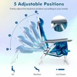 Tangkula 4 PCS Beach Chair 5-Position Outdoor Reclining Chairs W/ Head Pillow & Storage Bag 9 Tangkula 4 PCS Beach Chair 5-Position Outdoor Reclining Chairs W/ Head Pillow & Storage Bag -Tangkula GUEST e66ebf92 f423 42e0 b479 2bde18edd33e