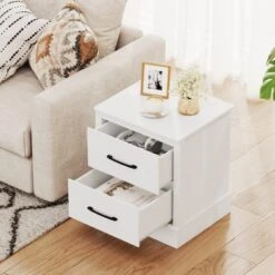 Tangkula Farmhouse Nightstand Set Of 2 Wood Bedside Table With 2 Storage Drawers Compact Floor Night Stand End Table White Accent Sofa Side Table -Tangkula GUEST e8ba4785 44c6 48ae 93c7 be8f0f8edbfe