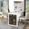 Tangkula Wall Mounted Table Fold Out Convertible Desk With Space Saver Chalkboard