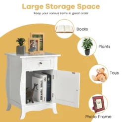 Tangkula Wooden Accent End Table With Drawer Storage Floor Cabinet For Living Room, Bedroom, Hallway 10 Tangkula Wooden Accent End Table With Drawer Storage Floor Cabinet For Living Room, Bedroom, Hallway -Tangkula GUEST e94c09e0 664a 47c5 a704 fbebff809b1a