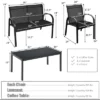 Tangkula 4PCS Furniture Set Chairs And Coffee Table Patio Garden Black