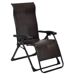 Tangkula 2-Piece Patio Rattan Wicker Recliner Chair Zero Gravity Folding Chaise Lounger -Tangkula GUEST ebb912da d9bc 4889 8c8d b8a4789570a6