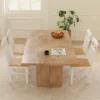 Tangkula Farmhouse Dining Chair Set Of 4 Wooden Kitchen Chair W/ Rubber Wood Frame