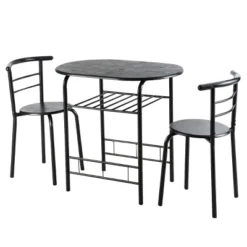 Tangkula 3 PCS Kitchen Dining Set Compact Bistro Pub 2 Chairs & Table -Tangkula GUEST ed15c5e5 a6d3 4486 9e78 232edb78ddfc