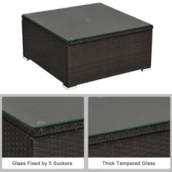 Tangkula 6PCS Rattan Patio Sectional Sofa Set Outdoor Furniture Set W/ Black Cushions -Tangkula GUEST ee251d6e 2133 486c 9900 32cfc8899f93