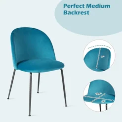 Tangkula Dining Chair Set Of 2 Upholstered Velvet Chair Set W/ Metal Base For Living Room 14 Tangkula Dining Chair Set Of 2 Upholstered Velvet Chair Set W/ Metal Base For Living Room -Tangkula GUEST ef3c6167 221c 4aa1 8654 8684777b144f