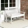 Tangkula 2-Person Outdoor Garden Park Bench All-Weather HDPE Patio Loveseat Chair With Cozy Backrest Ergonomic Loveseat Bench White