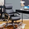 Tangkula Adjustable Executive Chair Rolling High Back Leather Office Chair Black