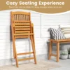 Tangkula Patio Folding Chair Set Of 4 Portable Acacia Wood Dining Chairs With High Back & Seat Cushions Beige/Navy/Red