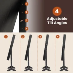 Tangkula Jewelry Armoire Cabinet Standing Lockable Jewelry Organizer With Lighted Full-Length Mirror Black/Rustic Brown/White -Tangkula GUEST f1b36941 18b4 4a62 a1a9 f1298c3a5fde