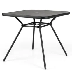 Tangkula 32" Patio Dining Table W/ 1.6" Umbrella Hole & Lid DPC Tabletop For Backyard -Tangkula GUEST f1c790f8 3196 4d37 8c03 40f24d09801b