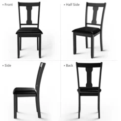 Tangkula Set Of 2 Dining Room Chairs Modern Wood Dining Side Chair High Back Kitchen Chairs With Rubber Wood Frame Black/Coffee -Tangkula GUEST f28d361d 7d51 4ce5 bace aa6d97a3f7cf