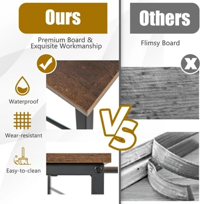 Tangkula Large L-shaped Computer Desk 60” Convertible Corner Desk With 4 Storage Shelves 95” 2-Person Long Study Writing Workstation Black/Rustic Brown/Natural/Grey 7 Tangkula Large L-shaped Computer Desk 60” Convertible Corner Desk With 4 Storage Shelves 95” 2-Person Long Study Writing Workstation Black/Rustic Brown/Natural/Grey - Image 7