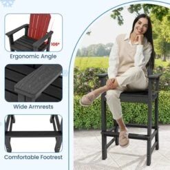 Tangkula 2PCS Outdoor HDPE Bar Stool Tall Adirondack Chair With Armrests And Footrest 30 Inches Counter Height Bar Stool 14 Tangkula 2PCS Outdoor HDPE Bar Stool Tall Adirondack Chair With Armrests And Footrest 30 Inches Counter Height Bar Stool -Tangkula GUEST f47363bb 835e 4caa ae3c 662d6261bad2