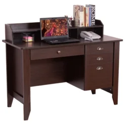 Tangkula Wooden Computer Writing Desk Office Study Table With Drawers Black/Walnut -Tangkula GUEST f4cf3f1b 48a4 4bf1 8532 71cede9e9833