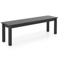 Tangkula 55" HDPE Outdoor Bench For 2-3 People Weatherproof Backless Patio Garden Bench -Tangkula GUEST f5f60806 fb47 4ec0 a44f 562a14947488 1