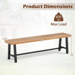 Tangkula 2PCS 63" Acacia Wood Outdoor Bench 3-Person Patio Bench With 800 Lbs Weight Capacity Outdoor Backless Bench With Heavy-Duty Metal Frame 14 Tangkula 2PCS 63" Acacia Wood Outdoor Bench 3-Person Patio Bench With 800 Lbs Weight Capacity Outdoor Backless Bench With Heavy-Duty Metal Frame -Tangkula GUEST f676611b 177d 404e a0d7 63d4f4c6facd 1