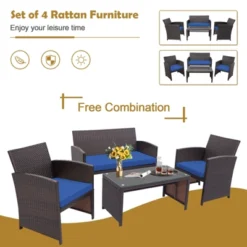 Tangkula 8PCS Outdoor Patio Furniture Sets Weather-Resistant Rattan Sofas W/ Soft Cushion Navy 10 Tangkula 8PCS Outdoor Patio Furniture Sets Weather-Resistant Rattan Sofas W/ Soft Cushion Navy -Tangkula GUEST f7074a87 6dbe 467a ba57 4aec46ca2608