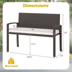 Tangkula 2-Person Patio Loveseat W/ Removable Seat Cushion Metal Frame Backrest 17 Tangkula 2-Person Patio Loveseat W/ Removable Seat Cushion Metal Frame Backrest -Tangkula GUEST f75cc5e6 56df 41aa 8f8c 9311760c3860