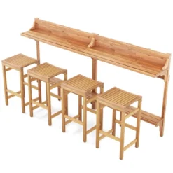 Tangkula 6 PCS Acacia Wood Balcony Table Set W/ Shelf Footrest Curved Wood Seat 16 Tangkula 6 PCS Acacia Wood Balcony Table Set W/ Shelf Footrest Curved Wood Seat -Tangkula GUEST f961981a 5ce3 456b ba24 623f4c2cb304