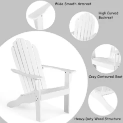 Tangkula 2PCS Wooden Classic Adirondack Chair Lounge Chair Outdoor Patio White -Tangkula GUEST f96bb1fb 437c 43d1 a7d3 50f0b47f0dbc