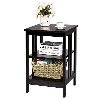Tangkula 3-tier Side Table Nightstand Sofa End Table Storage Display Shelf 12 Tangkula 3-tier Side Table Nightstand Sofa End Table Storage Display Shelf - Image 12