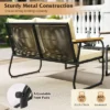 Tangkula Set Of 4 Wicker Patio Furniture Set Outdoor Conversation Set W/ Tempered Glass Coffee Table Rattan Cushioned Chairs With Acacia Wood Armrests