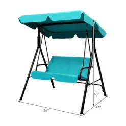 Tangkula Blue Outdoor Swing Canopy Patio Swing Chair 2-Person Canopy Hammock -Tangkula GUEST fa045d0b b967 4694 a186 1b5d22bf91b5