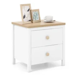 Tangkula Nightstand Farmhouse Side End Table W/ Solid Wood Legs & 2 Drawers For Bedroom 17 Tangkula Nightstand Farmhouse Side End Table W/ Solid Wood Legs & 2 Drawers For Bedroom -Tangkula GUEST fa14f934 67f0 4f9b 9da6 3dc148fa41ef