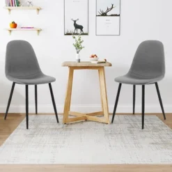 Tangkula Dining Chairs Set Of 4 Upholstered Fabric Chairs W/Metal Legs For Living Room -Tangkula GUEST fada297e 2256 453e 8a6f c5e524b5a5ea