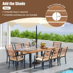 Tangkula 9 PCS Patio Dining Set W/ Soft Cushions And 1.9" Umbrella Hole For Garden 10 Tangkula 9 PCS Patio Dining Set W/ Soft Cushions And 1.9" Umbrella Hole For Garden -Tangkula GUEST fafe2c07 dede 4e94 92c5 a89a3febe4c3