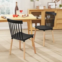 Tangkula Set Of 4 Windsor Dining Chairs Dining Chairs W/ Spindle Backs & Curved Seats -Tangkula GUEST fb61a156 f299 4e44 ad2a a4e7cd754264