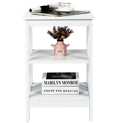 Tangkula 3-tier Side Table Nightstand Sofa End Table Storage Display Shelf 9 Tangkula 3-tier Side Table Nightstand Sofa End Table Storage Display Shelf - Image 9
