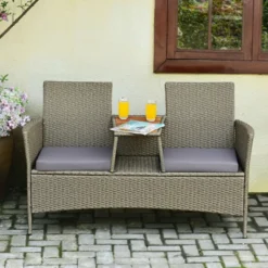 Tangkula Outdoor Patio Rattan Loveseat Sofa Double Conversation Set W/Cushion & Built-in Table 12 Tangkula Outdoor Patio Rattan Loveseat Sofa Double Conversation Set W/Cushion & Built-in Table -Tangkula GUEST fceac120 4bb7 4a1e 89db e5a1db61194c