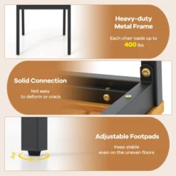 Tangkula 7 PCS Outdoor Dining Set For 6 Acacia Wood Rectangular Table & 6 Armless Chairs -Tangkula GUEST fe4f89a1 135d 4a4e 9605 00c02e7d12ba