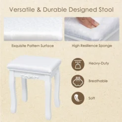 Tangkula Mirrored Vanity Table Set Lighted Makeup Dresser W/ Drawers -Tangkula GUEST fe4fd73d 8556 4c83 b7fa 65f77fa4807a