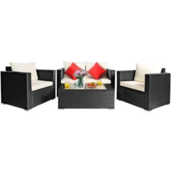 Tangkula 8PCS Rattan Patio Conversation Set Outdoor Furniture Set W/ Cushions -Tangkula GUEST fe623b0a 6eae 4daa bd27 572f81958eca