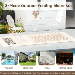 Tangkula 3 Piece Patio Set W/ Rattan-like Pattern Metal Patio Folding Bistro Set For 2 -Tangkula GUEST feb6f719 c784 4863 ab11 93c4ed5b9ba6
