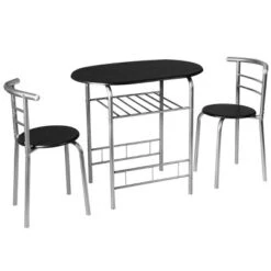 Tangkula 3 PCS Kitchen Dining Set Compact Bistro Pub 2 Chairs & Table -Tangkula GUEST ff08bc21 d2e4 419e 9c86 08495ea1b87a